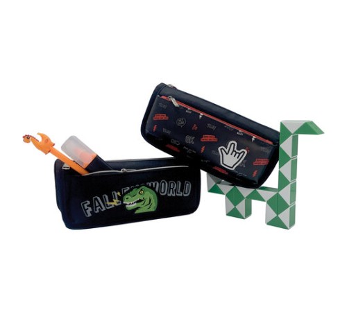 Пенал мягкий ЮНЛАНДИЯ, 2 отделения, полиэстер, 