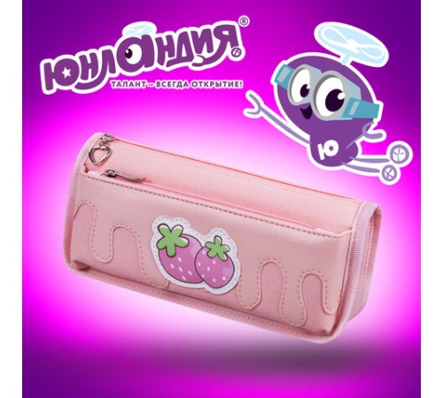 Пенал мягкий ЮНЛАНДИЯ, 2 отделения, полиэстер, 