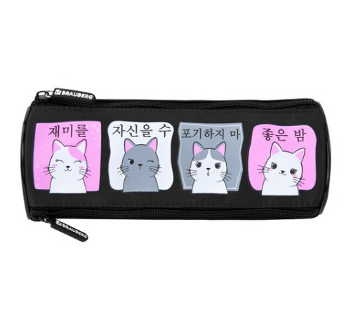 Пенал мягкий BRAUBERG, 3 отделения, нейлон, 21х7х7 см, 