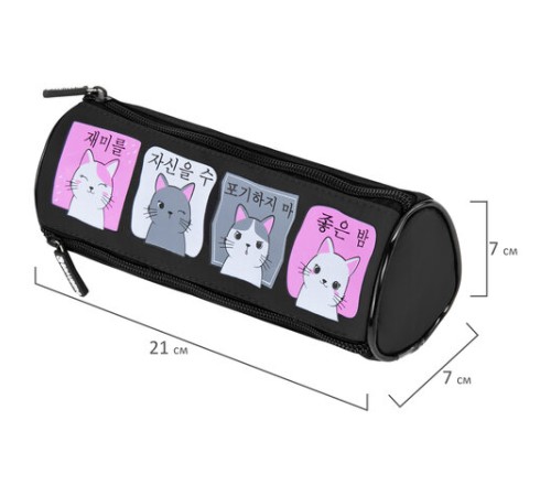 Пенал мягкий BRAUBERG, 3 отделения, нейлон, 21х7х7 см, 