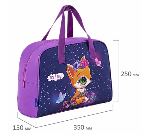 Сумка для занятий BRAUBERG с ручками, 35x25x15 см, 