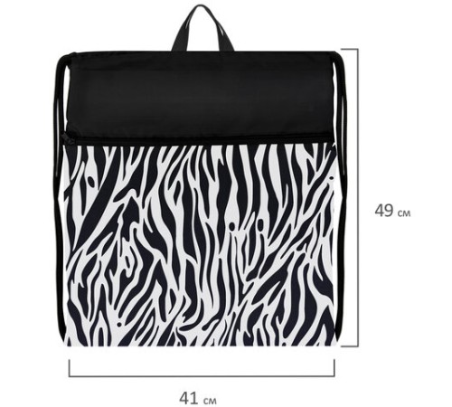 Мешок для обуви BRAUBERG БОЛЬШОЙ, с ручкой, карман на молнии, сетка, 49х41 см, 