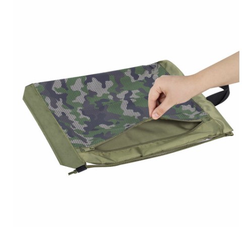 Мешок для обуви ЮНЛАНДИЯ, с ручками, боковой карман на молнии, 46х36 см, 