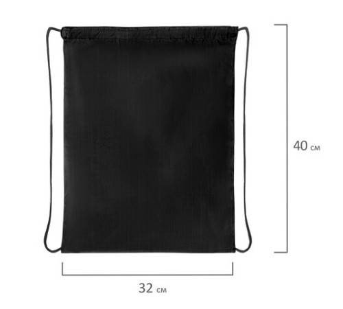 Мешок для обуви ПИФАГОР, 1 отделение, 40х32 см, черный, 271618