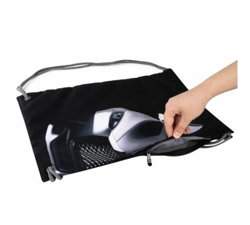 Мешок для обуви BRAUBERG PREMIUM, карман, подкладка, светоотражайка, 43х33 см, 