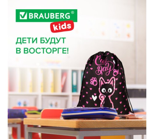 Мешок для обуви BRAUBERG KIDS, с петлей, 42х34 см, 