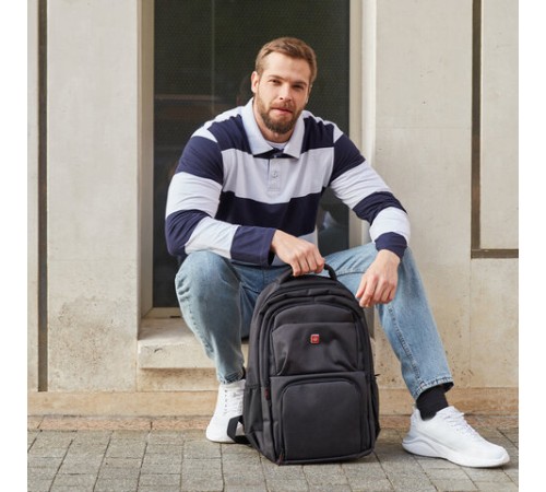 Рюкзак GERMANIUM UPGRADE универсальный, 2 отделения, отделение для ноутбука, USB-порт, UP-4, черный, 47х31х19 см, 271668