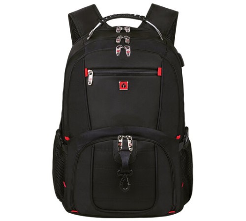 Рюкзак GERMANIUM UPGRADE Max, 3 отделения, отделение для ноутбука, USB-порт, UP-5, черный, 49х34х24 см, 271669