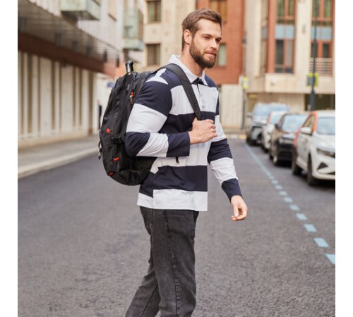 Рюкзак GERMANIUM UPGRADE Max, 3 отделения, отделение для ноутбука, USB-порт, UP-5, черный, 49х34х24 см, 271669