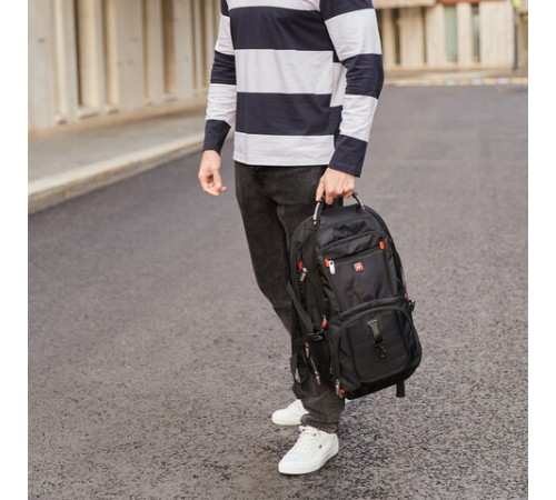 Рюкзак GERMANIUM UPGRADE Max, 3 отделения, отделение для ноутбука, USB-порт, UP-5, черный, 49х34х24 см, 271669