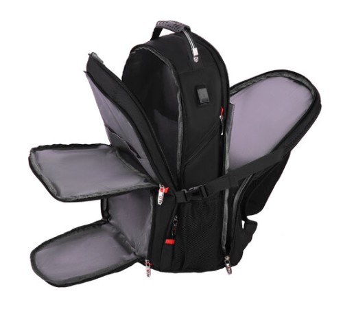 Рюкзак GERMANIUM UPGRADE Max, 3 отделения, отделение для ноутбука, USB-порт, UP-5, черный, 49х34х24 см, 271669