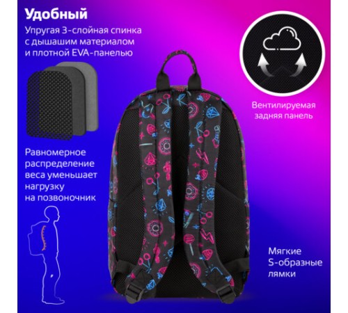 Рюкзак BRAUBERG DREAM универсальный с карманом для ноутбука, эргономичный, 