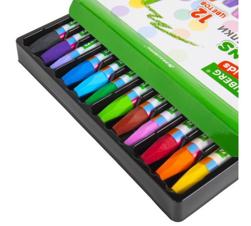 Восковые мелки утолщенные BRAUBERG KIDS, НАБОР 12 цветов, на масляной основе, яркие цвета, 271693