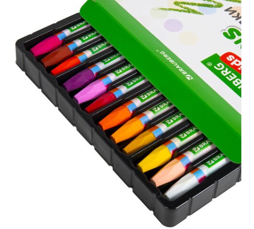 Восковые мелки утолщенные BRAUBERG KIDS, НАБОР 24 цвета, на масляной основе, яркие цвета, 271694