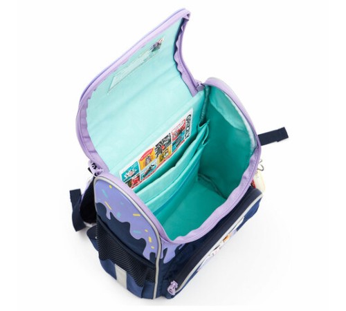 Ранец GRIZZLY анатомическая спинка, с мешком для обуви, для девочек, 