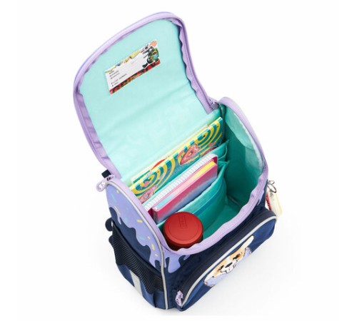 Ранец GRIZZLY анатомическая спинка, с мешком для обуви, для девочек, 