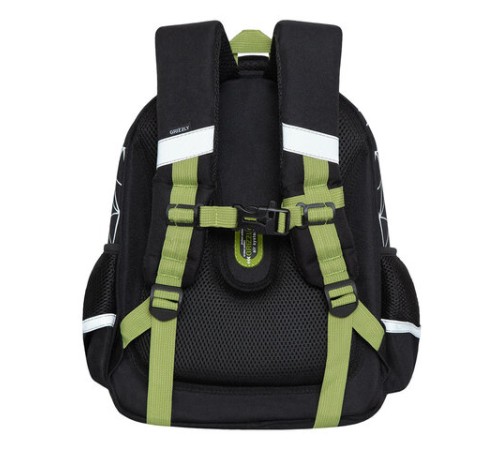 Ранец GRIZZLY анатомическая спинка, c бейджем, для мальчиков, 