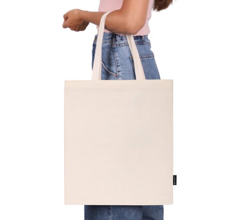 Сумка шоппер BRAUBERG, канвас, 40х35 см, бежевый, 271895