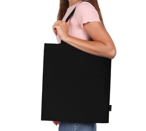 Сумка шоппер BRAUBERG, канвас, 40х35 см, черный, 271896