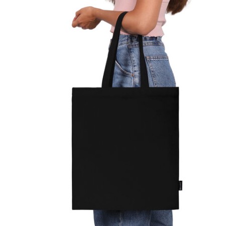 Сумка шоппер BRAUBERG, канвас, 40х35 см, черный, 271896