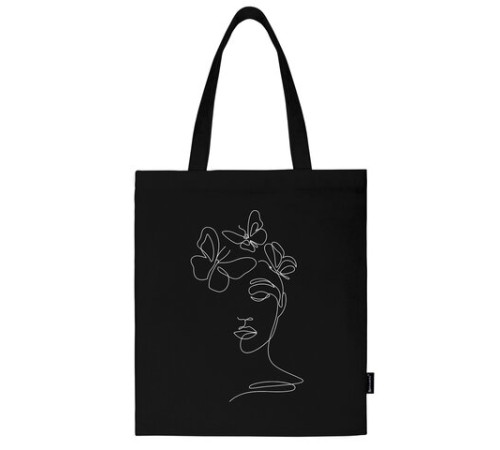 Сумка шоппер BRAUBERG, канвас, 40х35 см, черный, 