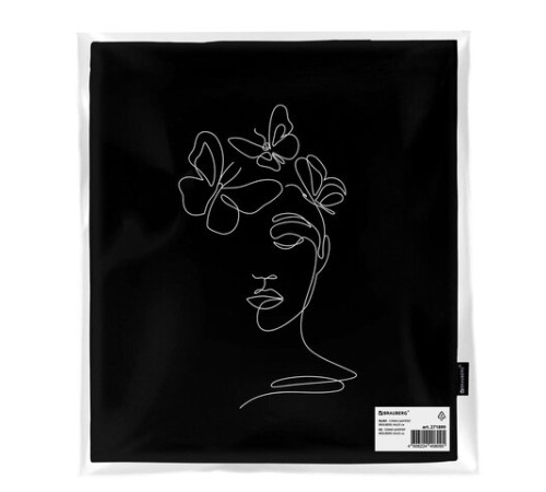 Сумка шоппер BRAUBERG, канвас, 40х35 см, черный, 