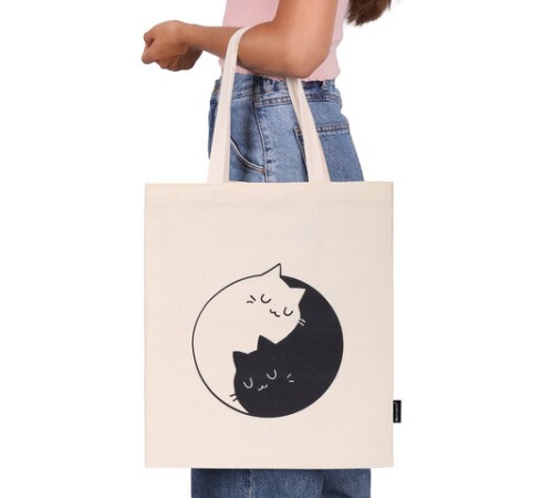 Сумка шоппер BRAUBERG PREMIUM, канвас, 40х35 см, на кнопке, карман, бежевый, 