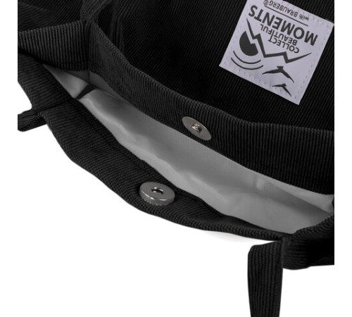 Сумка шоппер BRAUBERG MOMENTS, вельвет, 35х30 см, черный, 271905