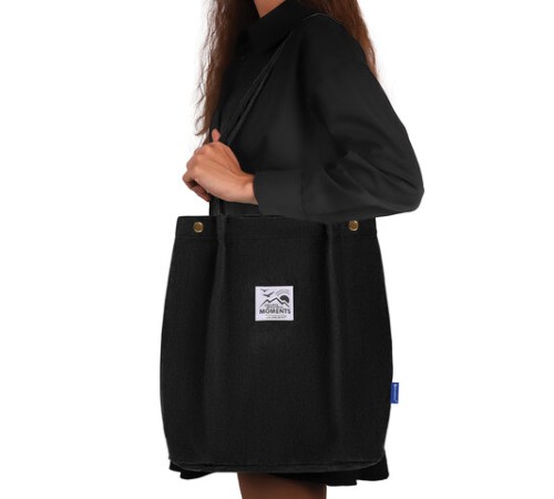 Сумка шоппер BRAUBERG MOMENTS, вельвет, 35х30 см, черный, 271905