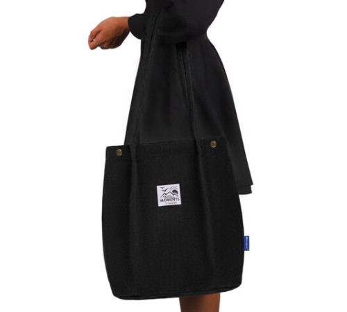 Сумка шоппер BRAUBERG MOMENTS, вельвет, 35х30 см, черный, 271905