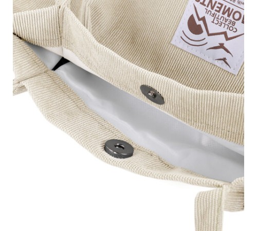 Сумка шоппер BRAUBERG MOMENTS, вельвет, 35х30 см, бежевый, 271906