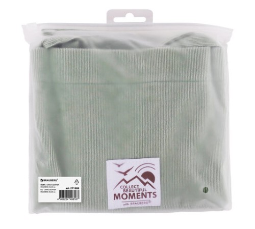 Сумка шоппер BRAUBERG MOMENTS, вельвет, 35х30 см, мятный, 271908