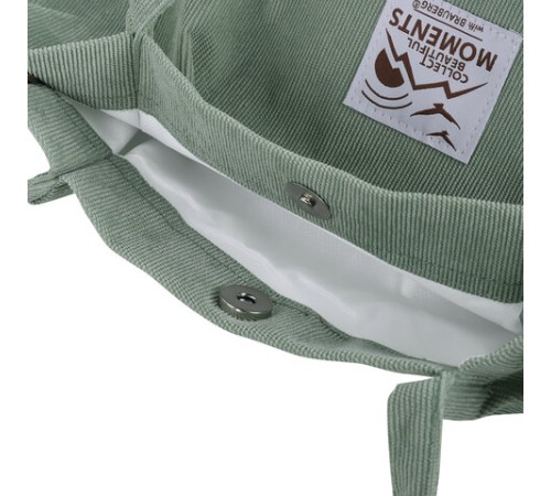 Сумка шоппер BRAUBERG MOMENTS, вельвет, 35х30 см, мятный, 271908