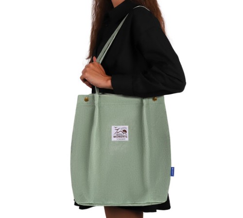 Сумка шоппер BRAUBERG MOMENTS, вельвет, 35х30 см, мятный, 271908