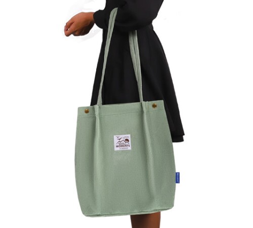 Сумка шоппер BRAUBERG MOMENTS, вельвет, 35х30 см, мятный, 271908