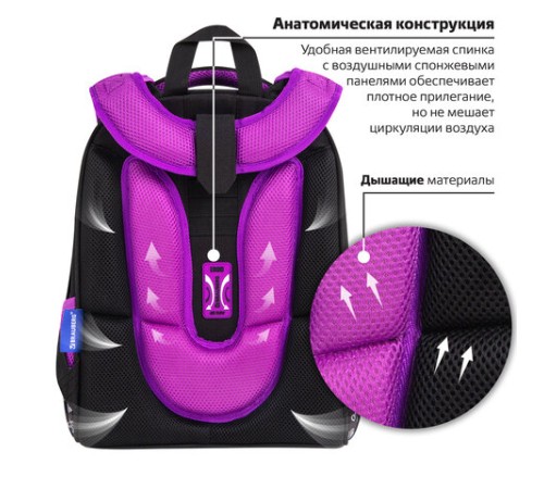 Ранец BRAUBERG PREMIUM, 2 отделения, с брелоком, 