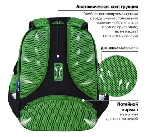 Ранец BRAUBERG FIT, 2 отделения, 