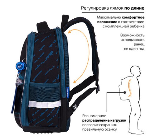 Ранец BRAUBERG FIT, 2 отделения, 