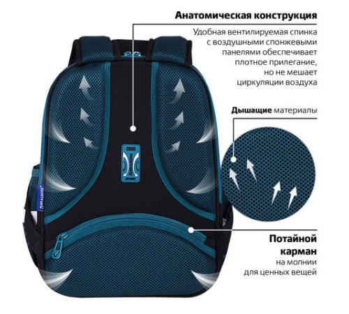 Ранец BRAUBERG FIT, 2 отделения, 