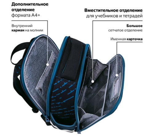 Ранец BRAUBERG FIT, 2 отделения, 