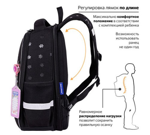 Ранец BRAUBERG FIT, 2 отделения, 