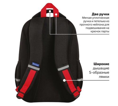 Рюкзак BRAUBERG MOTION, 2 отделения, 3 кармана, 