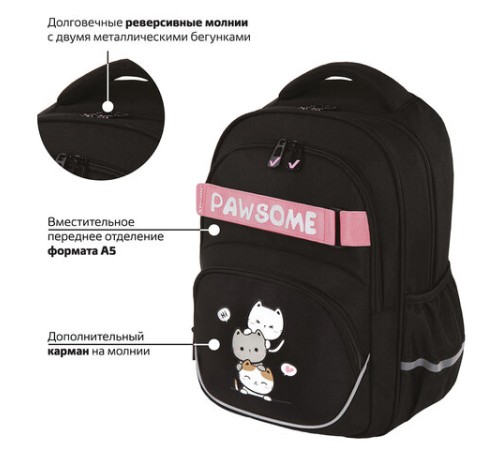 Рюкзак BRAUBERG MOTION, 2 отделения, 3 кармана, 