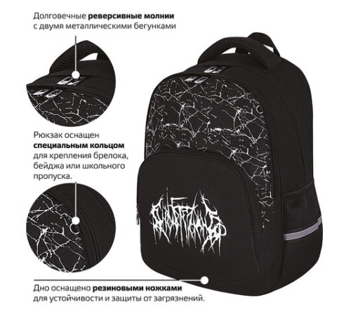 Рюкзак BRAUBERG SOFT, 2 отделения, 3 кармана, 