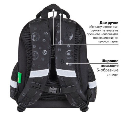 Ранец BRAUBERG KIDS STANDARD, 2 отделения, 