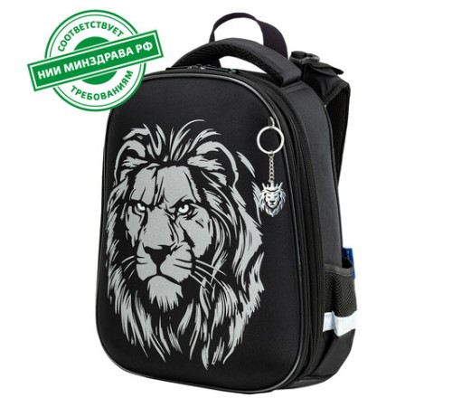 Ранец BRAUBERG SHINY, 2 отделения, с брелком, 