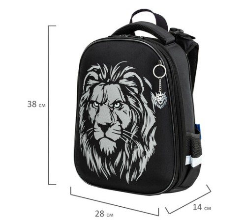 Ранец BRAUBERG SHINY, 2 отделения, с брелком, 