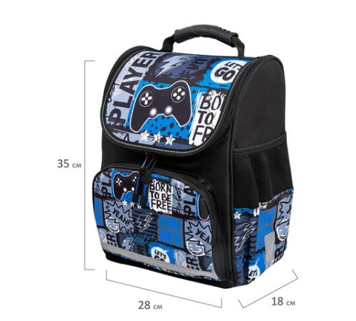 Ранец ПИФАГОР BASIC, 1 отделение, 3 кармана, эргономичная спинка, 