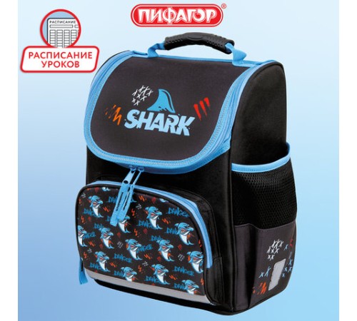 Ранец ПИФАГОР BASIC, 1 отделение, 3 кармана, эргономичная спинка, 