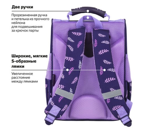 Ранец ПИФАГОР BASIC, 1 отделение, 3 кармана, эргономичная спинка, 